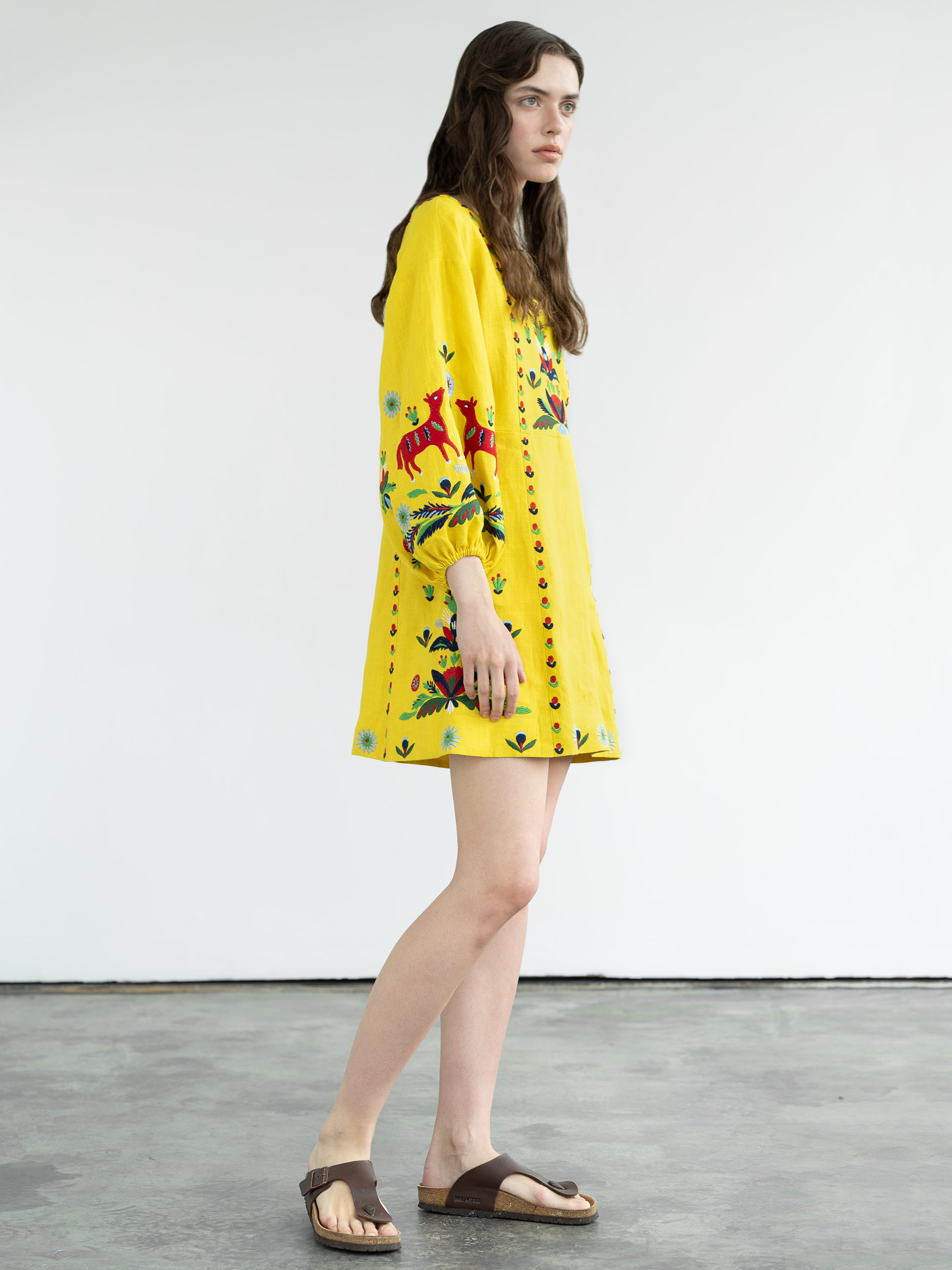 Жовта лляна сукня з вишивкою Prykhodko Yellow - фото 2