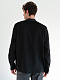 Чорна лляна сорочка з вишитими чорними ромбами ED17 Black
